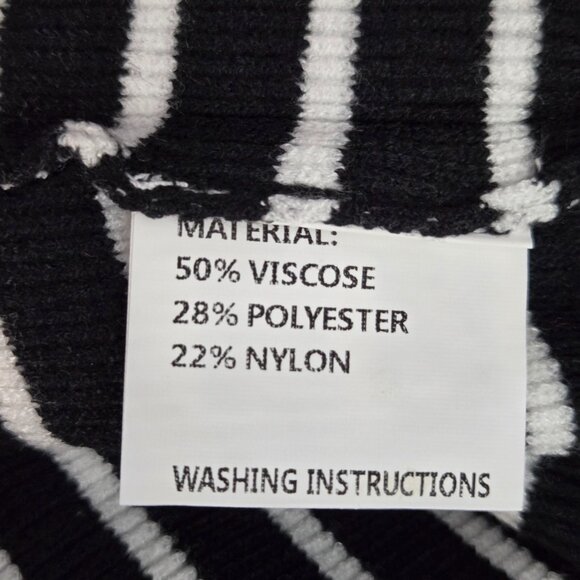 NWOT | Black & White Striped Knit V-Neck Collared Sweater Vest | Small - Picture 5 of 6